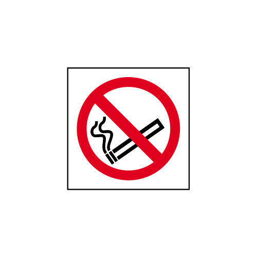 'No Smoking Symbol' Sign, Self-Adhesive Vinyl (100mm x 100mm)