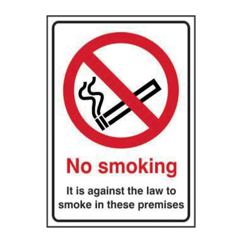 No smoking It is against the law to smoke in these premises 1.2mm Recyclable PP (148 x 210mm)