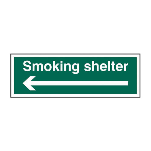 Smoking shelter (Arrow left) 1.2mm Recyclable PP (300 x 100mm)