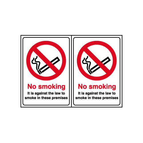 No Smoking' Sign, Self-Adhesive Vinyl, Double Sided (148mm x 210mm) 2 Per sheet