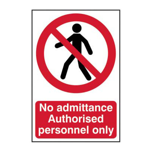 No admittance Authorised personnel only 1.2mm Recyclable PP (148 x 210mm)