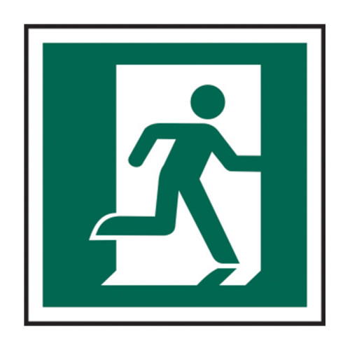 'Running Man Symbol (Right)' Sign, Self-Adhesive Vinyl (150mm x 150mm)