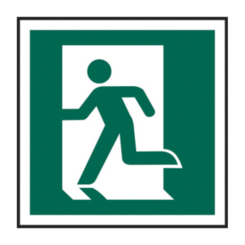 'Running Man Symbol (Left)' Sign, Self-Adhesive Vinyl (150mm x 150mm)