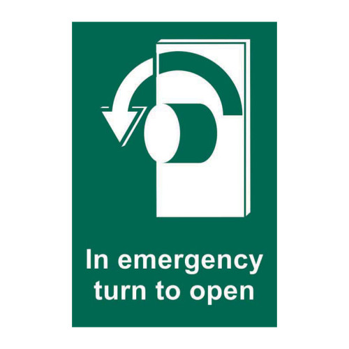 In emergency turn to open (Left) 1.2mm Recyclable PP (100 x 150mm)