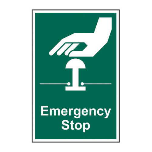 'Emergency Stop' Sign, Self-Adhesive Vinyl (200mm x 300mm)