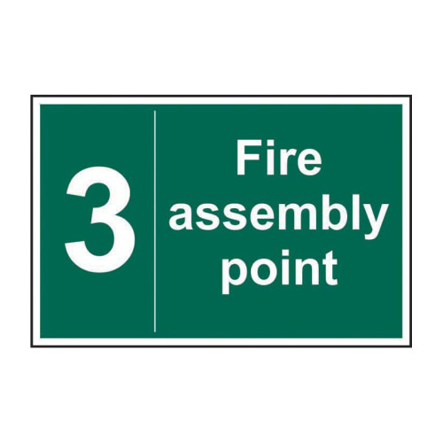 Fire assembly point 3 1.2mm Recyclable PP (300 x 200mm)