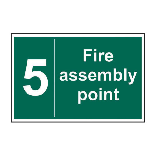 Fire assembly point 5 1.2mm Recyclable PP (300 x 200mm)
