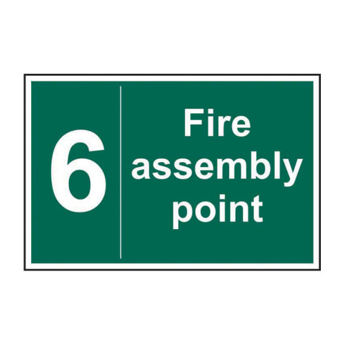 Fire assembly point 6 1.2mm Recyclable PP (300 x 200mm)
