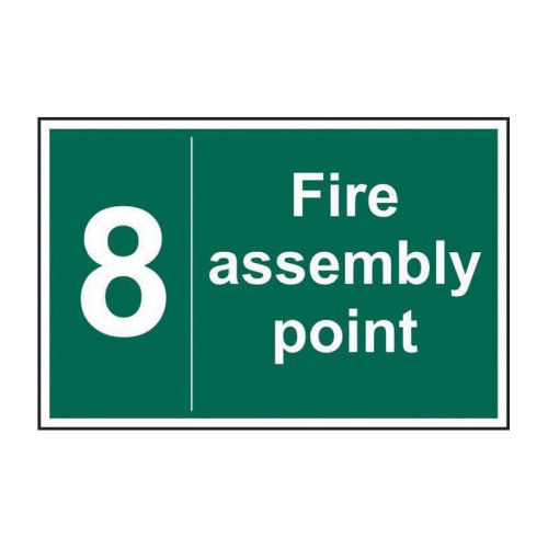 Fire assembly point 8 1.2mm Recyclable PP (300 x 200mm)