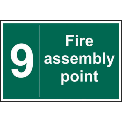 Fire assembly point 9 1.2mm Recyclable PP (300 x 200mm)