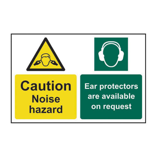 Caution Noise hazard Ear protectors are available on request - Self Adhesive PP (200 x 300mm)