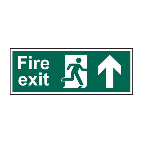 Fire exit (Man arrow up) 1.2mm Recyclable PP (400 x 150mm)