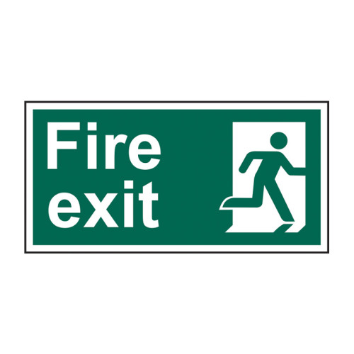 'Fire Exit (Man Right)' Sign, Self-Adhesive Vinyl (400mm x 200mm)