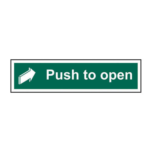 'Push To Open' Sign, Self-Adhesive Vinyl (300mm x 75mm)