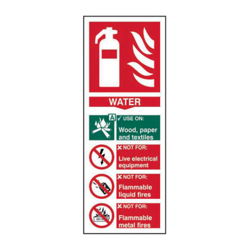 Fire extinguisher: Water 1.2mm Recyclable PP (82 x 202mm)