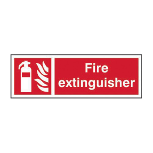 'Fire Extinguisher' Sign, Self-Adhesive Vinyl (300mm x 100mm)