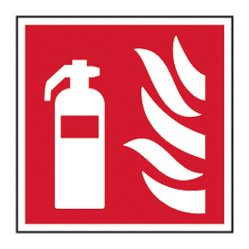 'Fire Extinguisher Symbol' Sign, Self-Adhesive Vinyl (200mm x 200mm)