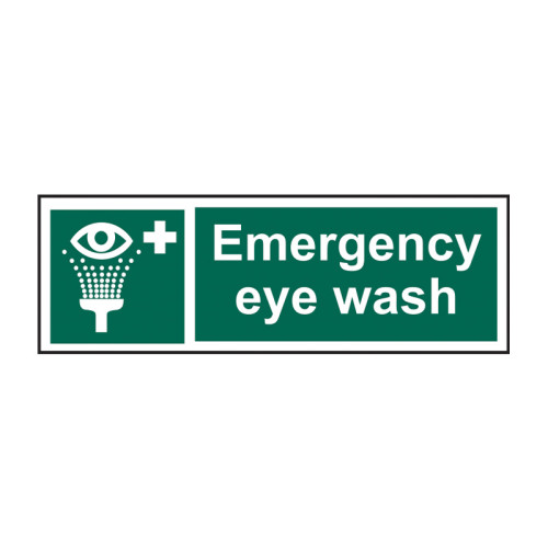 'Emergency Eye Wash' Sign, Self-Adhesive Vinyl (300mm x 100mm)