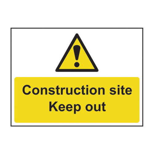 Construction site Keep out 1.2mm Recyclable PP (600 x 450mm)