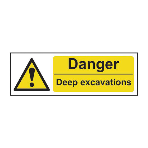 Danger deep excavations 1.2mm Recyclable PP (600 x 200mm)
