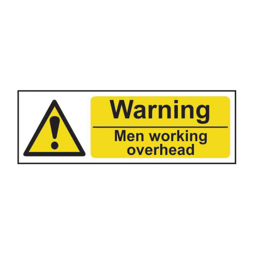Warning men working overhead 1.2mm Recyclable PP (600 x 200mm)