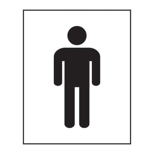 'Male Symbol' Sign, Self-Adhesive Vinyl (200mm x 250mm)
