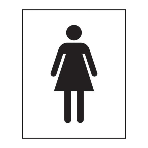 'Female Symbol' Sign, Self-Adhesive Vinyl (200mm x 250mm)