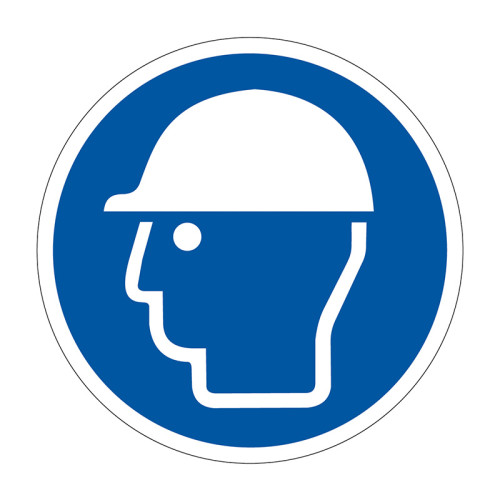 'Safety Helmet Symbol' Floor Graphic, Anti-slip Laminated Floor Sign (400mm dia.)