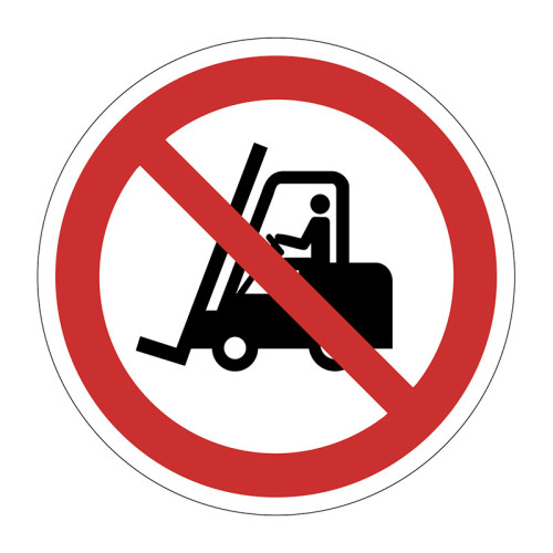 'No Forklifts Symbol' Floor Graphic, Anti-slip Laminated Floor Sign (400mm dia.)