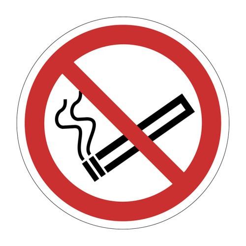 'No Smoking Symbol' Floor Graphic, Anti-slip Laminated Floor Sign (400mm dia.)
