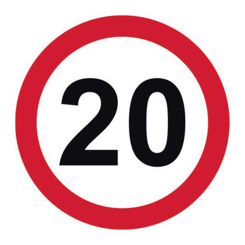 20mph Road Sign (w/o channel)