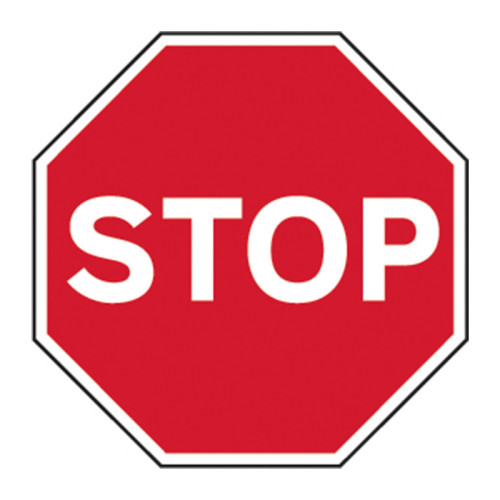 'STOP Road' Sign, Aluminium Composite without channel (600mm oct.)