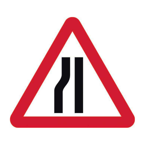 Road Narrows Left Road (w/o channel)