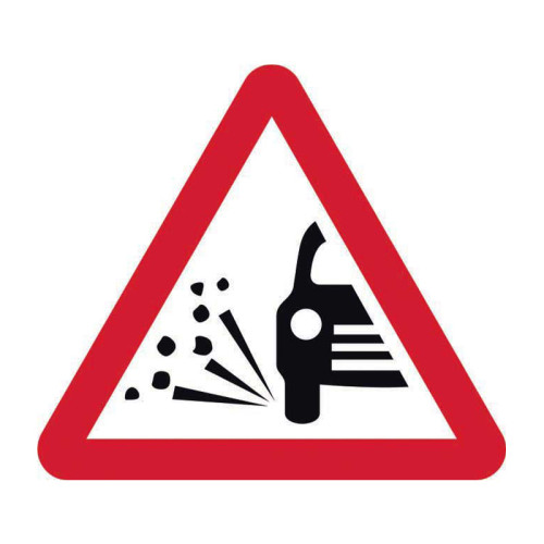 'Loose Gravel Road' Sign, Aluminium Composite with channel (600mm tri.)