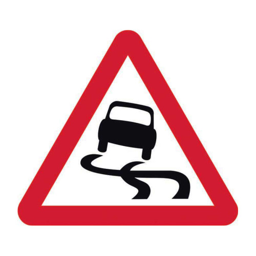 Slippery surface Road Sign (with channel)