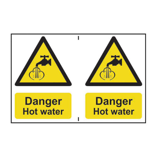 Danger Hot water - Self Adhesive PP (300 x 200mm)