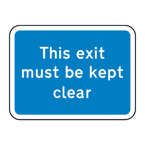 'This Exit Must Be Kept Clear Road' Sign, Aluminium Composite with channel (600mm x 450mm)