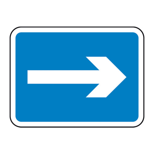 'Arrow Right Road' Sign, Aluminium Composite with channel (600m x 450mm)