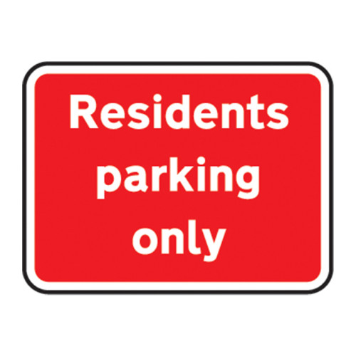 'Residents Parking Only' Road Sign, Aluminium Composite with channel (600mm x 450mm)