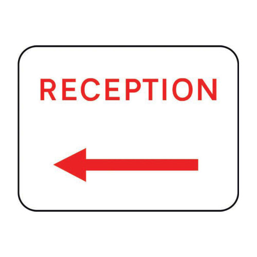 Reception Arrow Left Road Sign (w/o channel)