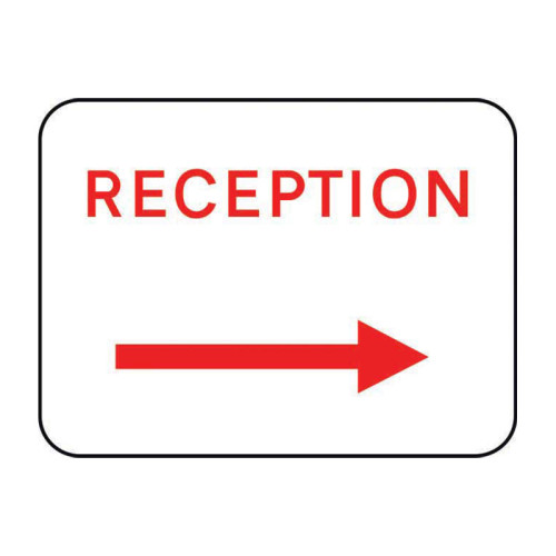 Reception Arrow Right Road Sign (with channel)