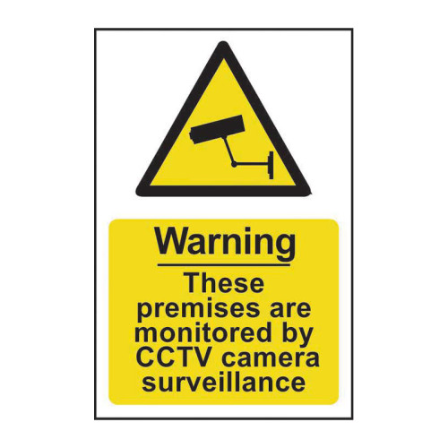 Warning These premises are monitored by CCTV camera surveillance - Self Adhesive PP (200 x 300mm)