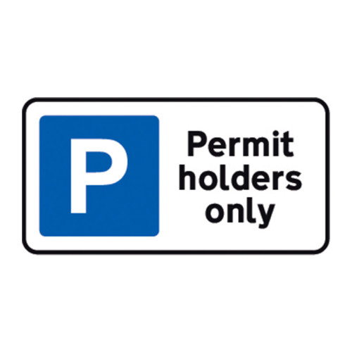 'Permit Holders Only' Road Sign, Aluminium Composite without channel (320mm x 160mm)