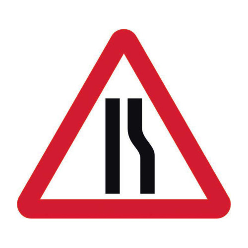 Road Narrows Right Temporary' Road Sign Only (600mm Triangle)