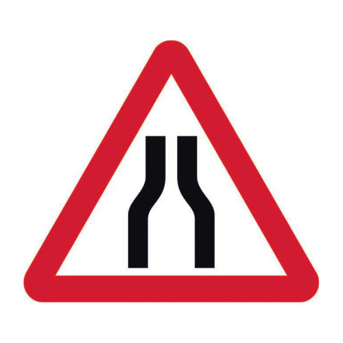 Road Narrows Both Lanes' Temporary Road Sign Only (600mm Triangle)
