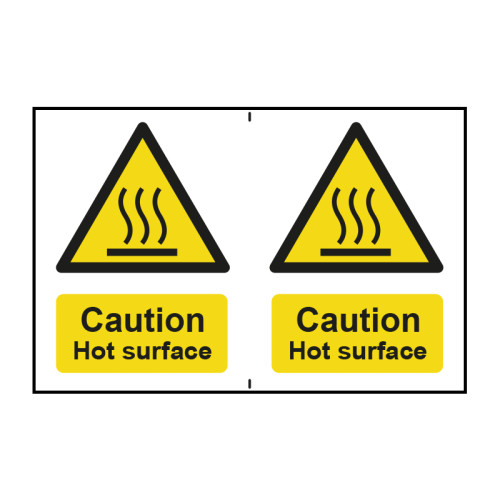 Caution Hot surface - 1.2mm Recyclable PP (300 x 200mm)