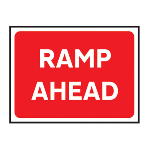 Ramp Ahead' Temporary Road Sign, Zintec (1050mm x 750mm) Style B
