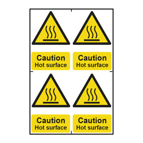 Caution Hot surface - Self Adhesive PP (200 x 300mm)
