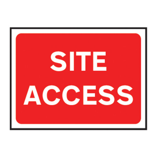 Site Access' Temporary Road Sign, Zintec (600mm x 450mm)