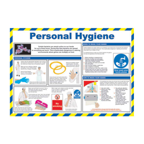 'Personal Hygiene' Sign, Laminated Paper, Safety Poster (590mm x 420mm)